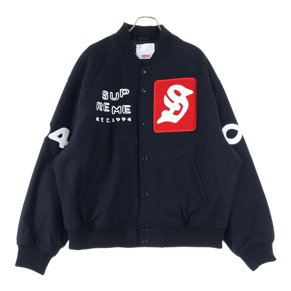 SUPREME(シュプリーム) 23SS Tourist Varsity Jacket ツーリスト バーシティ スタジアムジャケット ブラック