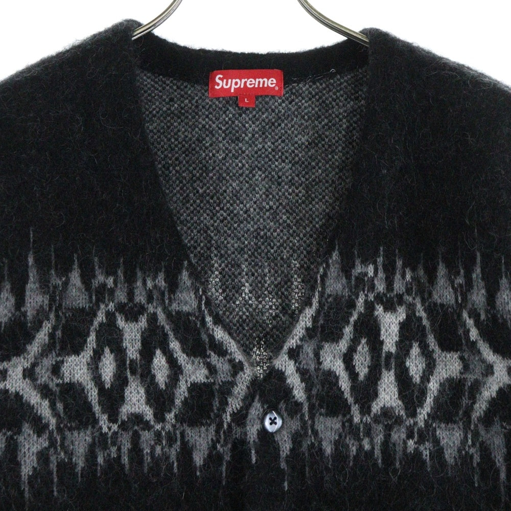 SUPREME(シュプリーム) 22AW Abstract Stripe Cardigan アブストラクト ストライプ ニットカーディガン ブラック/グレー