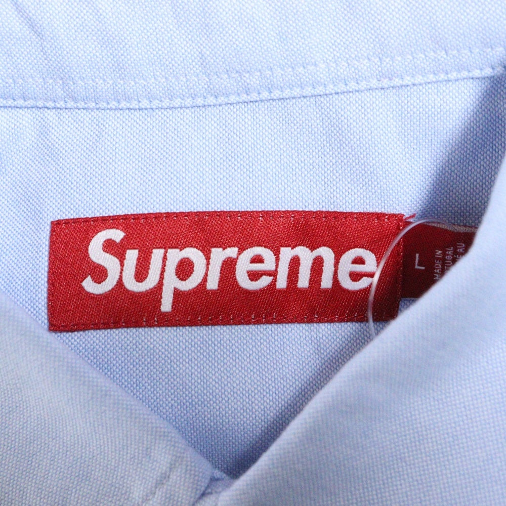 SUPREME(シュプリーム) 24SS Light Fit S/S Oxford Shirt ライトフィット フロントロゴ刺繍 オックスフォード 半袖シャツ ブルー