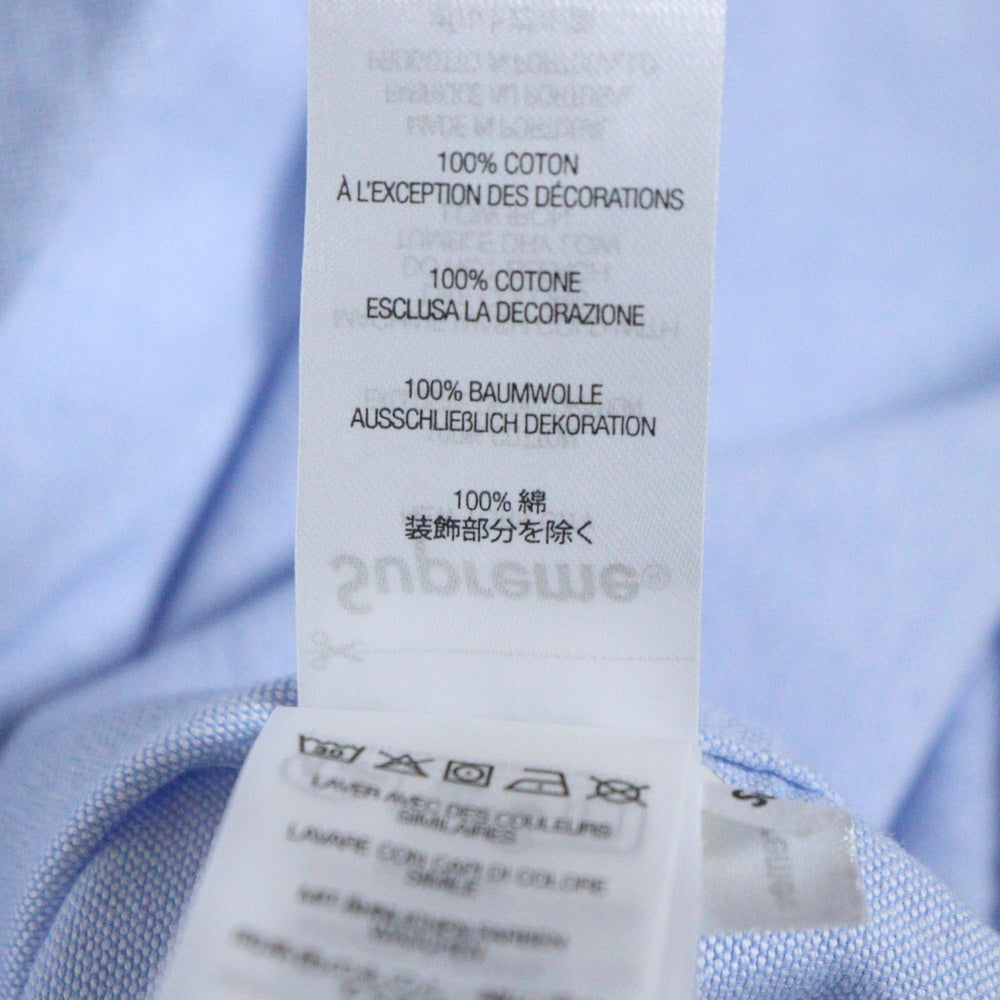 SUPREME(シュプリーム) 24SS Light Fit S/S Oxford Shirt ライトフィット フロントロゴ刺繍 オックスフォード 半袖シャツ ブルー