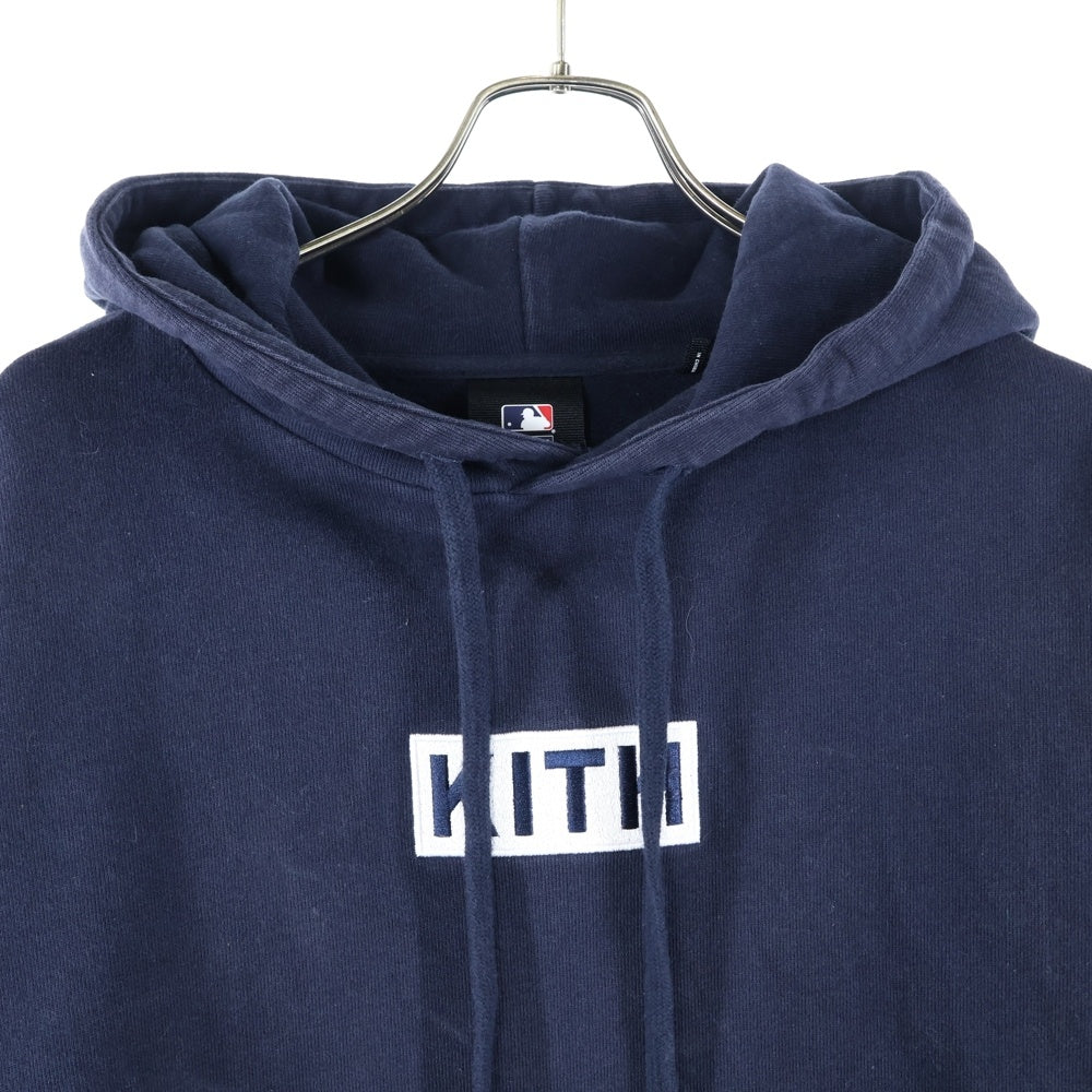 KITH(キス) ×MLB ボックスロゴ スウェット プルオーバーパーカー ネイビー