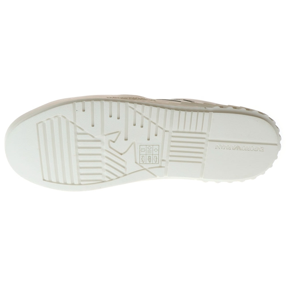 EMPORIO ARMANI(エンポリオアルマーニ) サイドロゴ レザー ローカットスニーカー ホワイト US9/27cm X4X558 XN012