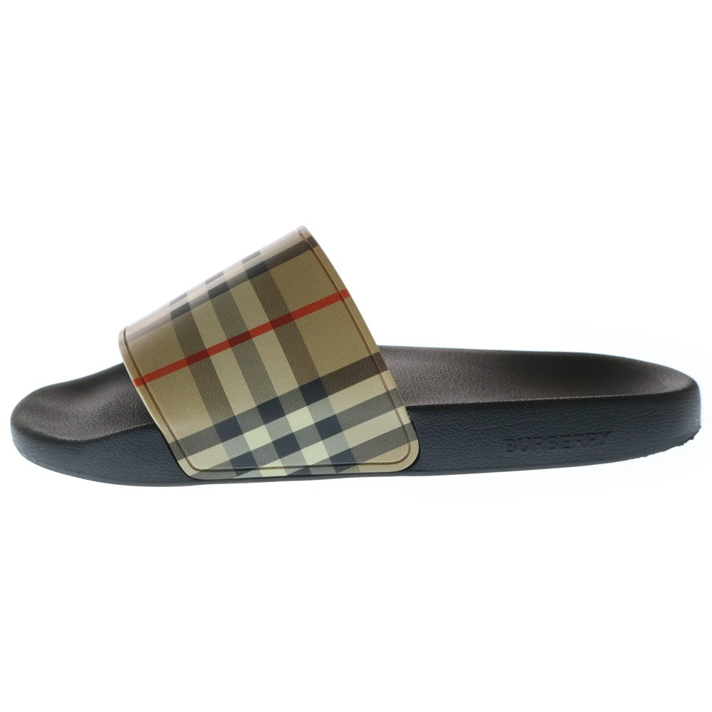 BURBERRY(バーバリー) ヴィンテージ チェック スライド ラバーサンダル ブラック/ブラウン 8023965