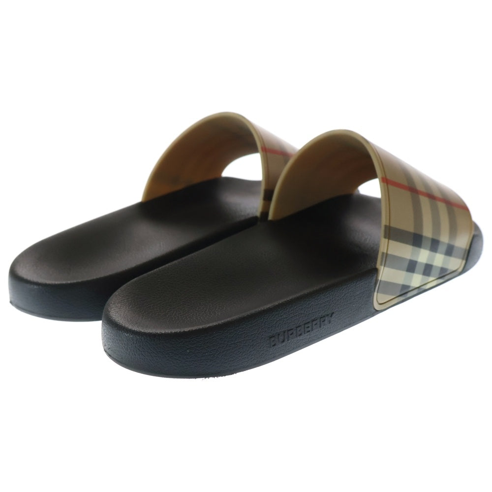 BURBERRY(バーバリー) ヴィンテージ チェック スライド ラバーサンダル ブラック/ブラウン 8023965