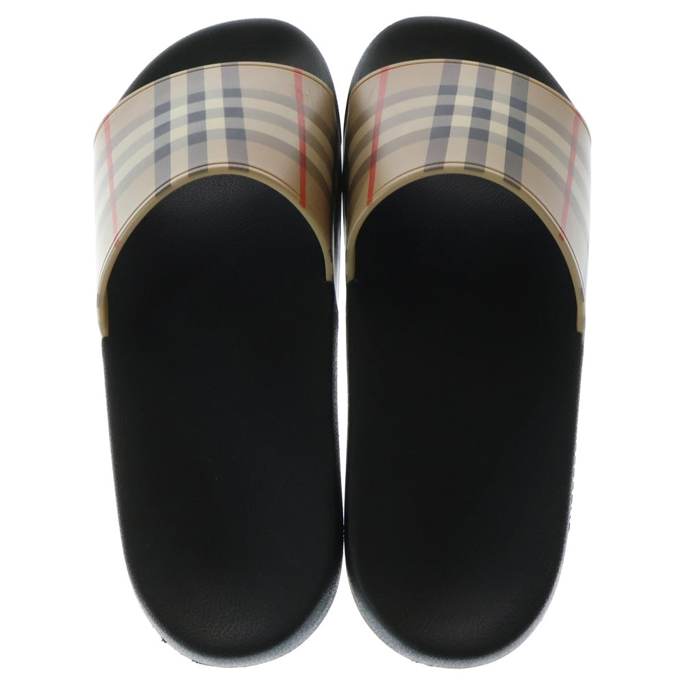 BURBERRY(バーバリー) ヴィンテージ チェック スライド ラバーサンダル ブラック/ブラウン 8023965