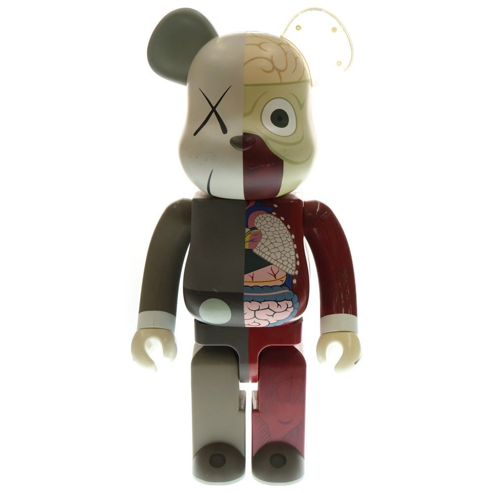 MEDICOM TOY(メディコムトイ) BE@RBRICK Original Fake ×KAWS Companion Dissected Grey 1000% カウズ ベアブリック フィギュア 人体模型 レッド/グレー