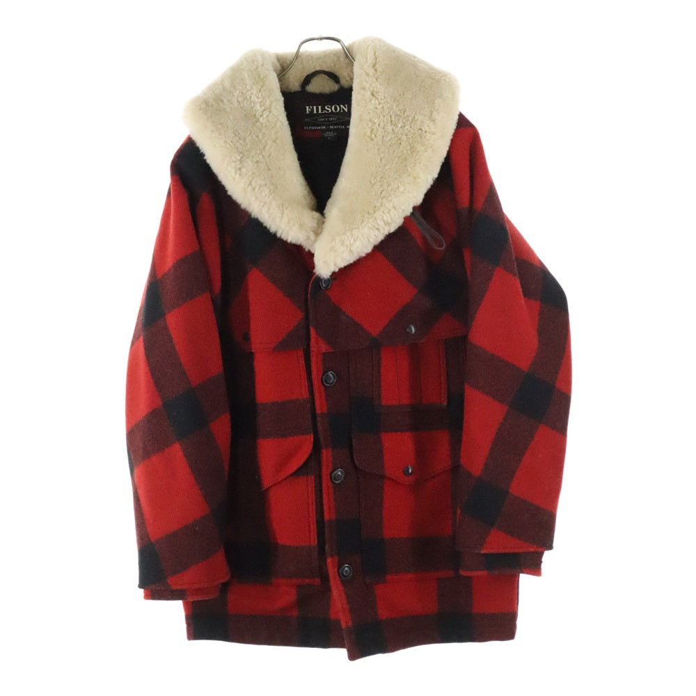 FILSON(フィルソン) LINED WOOL PACKER COAT ラインド ボアカラー チェック 4B ウールパッカーコート レッド/ブラック 8037-45-00016