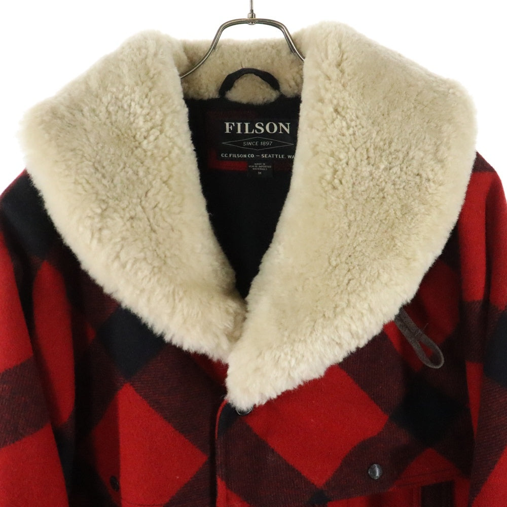 FILSON(フィルソン) LINED WOOL PACKER COAT ラインド ボアカラー チェック 4B ウールパッカーコート レッド/ブラック 8037-45-00016
