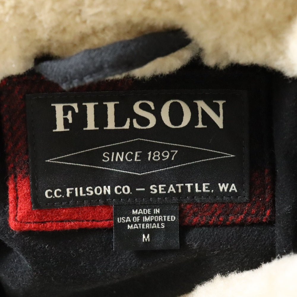 FILSON(フィルソン) LINED WOOL PACKER COAT ラインド ボアカラー チェック 4B ウールパッカーコート レッド/ブラック 8037-45-00016