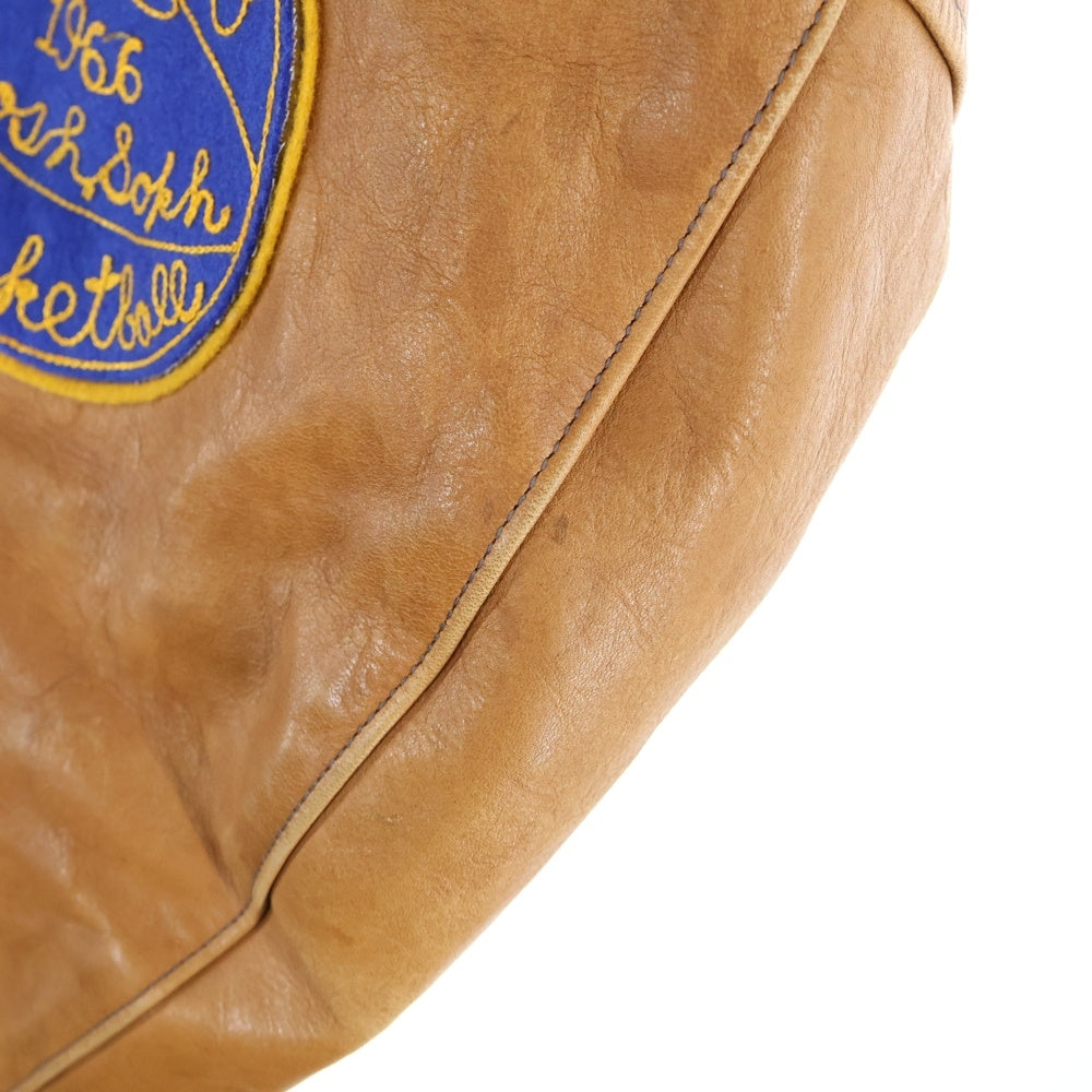 THE REAL McCOY'S(ザリアルマッコイ) ウールレザー切替 パッチ バーシティジャケット スタジャン ネイビー/ブラウン MJ22123