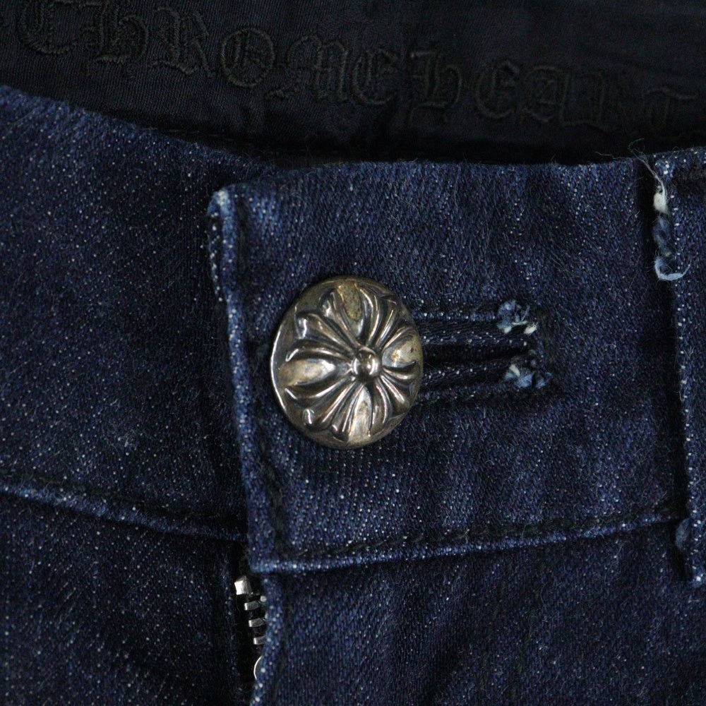 CHROME HEARTS(クロムハーツ) DNM PANTS ダガージップ フレア デニムパンツ インディゴ レディース