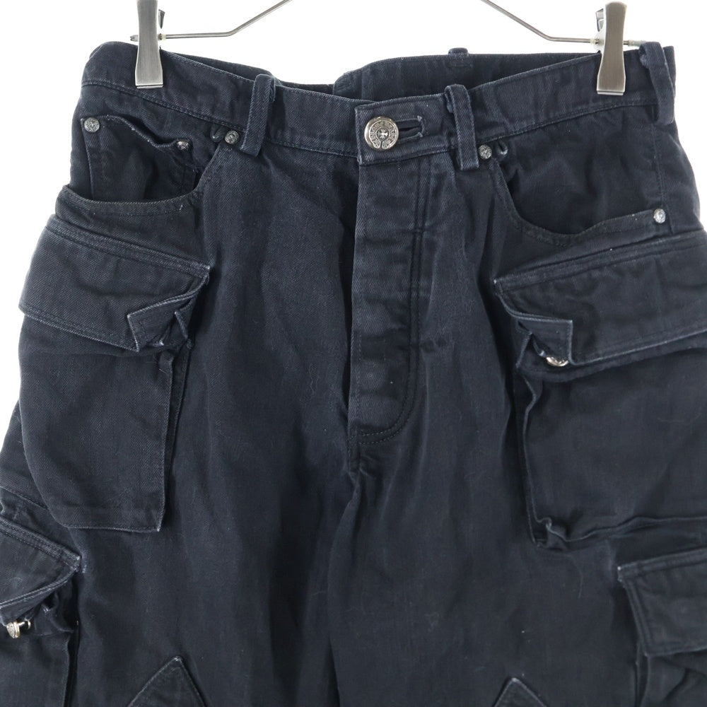 CHROME HEARTS(クロムハーツ) 旧型 FLEURKNEE FATIGUE PANTS フレアニー ファティーグ カーゴパンツ ブラック/シルバー