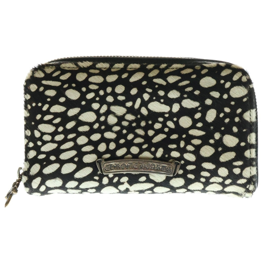 CHROME HEARTS(クロムハーツ) REC F ZIP #2 レオパード ハラコレザー ラウンドジップ ロングウォレット 長財布 ベージュ