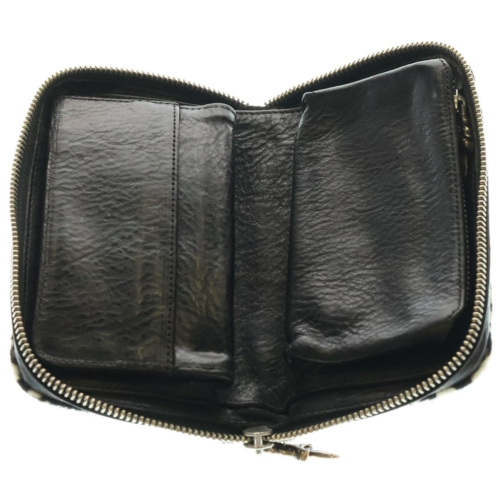 CHROME HEARTS(クロムハーツ) REC F ZIP #2 レオパード ハラコレザー ラウンドジップ ロングウォレット 長財布 ベージュ