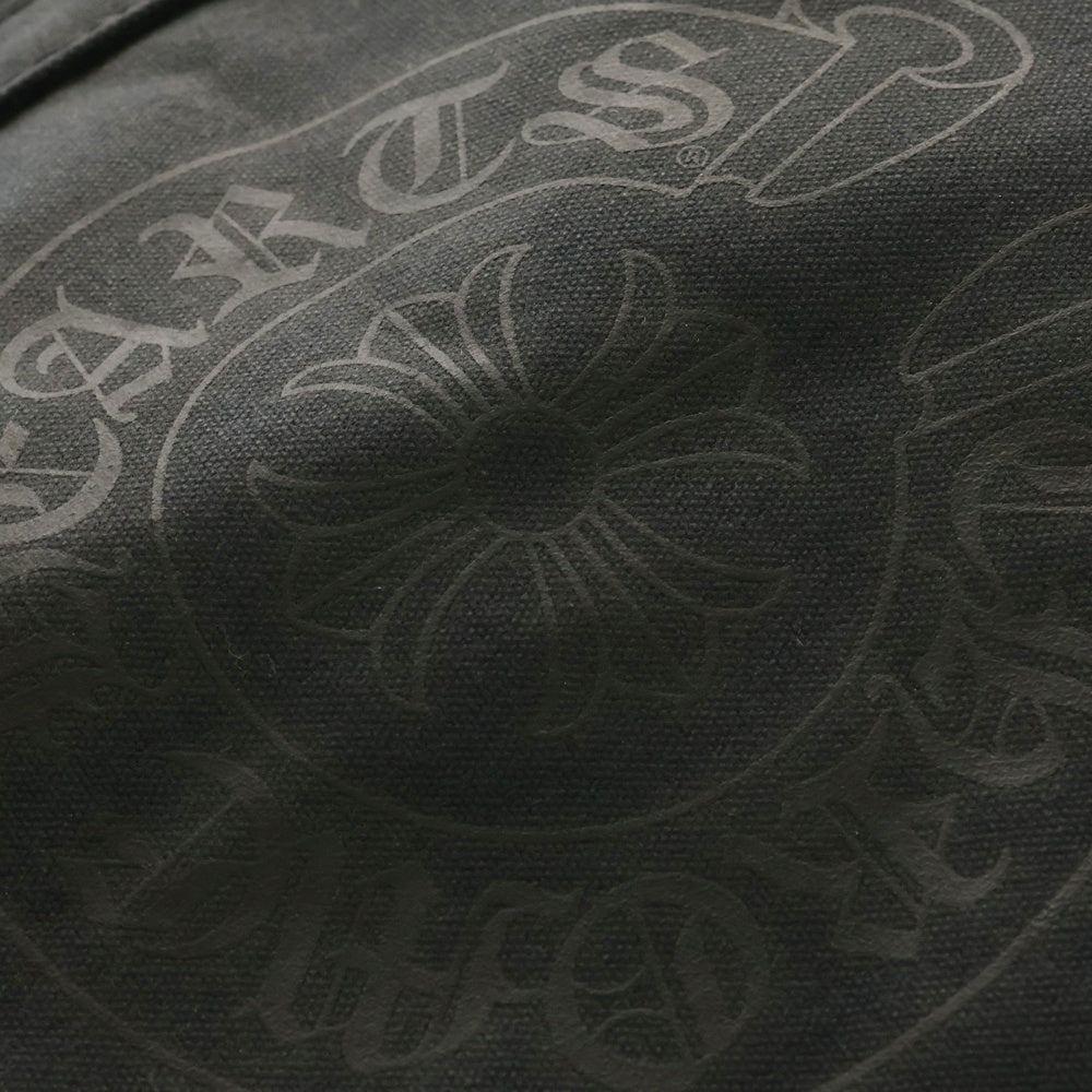 CHROME HEARTS(クロムハーツ) ホースシュープリント キャンバス トートバッグ ハンドバッグ ブラック