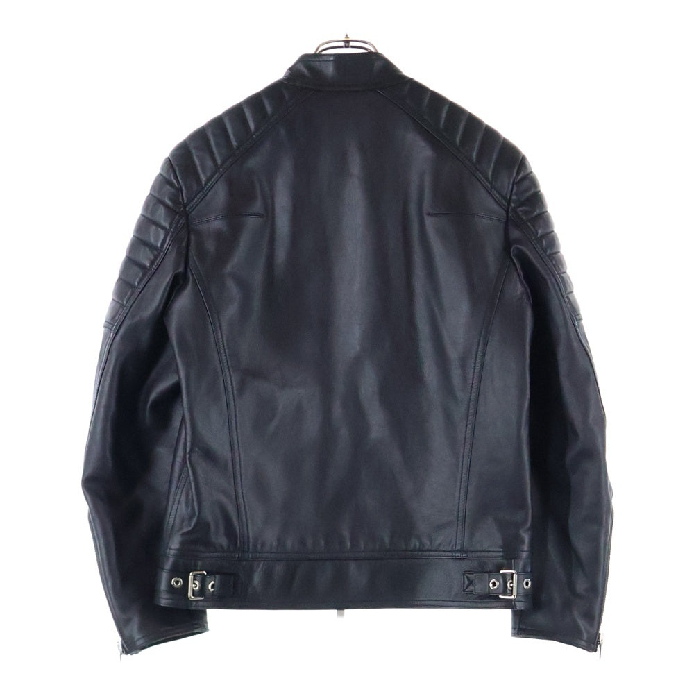Dior HOMME(ディオールオム) 14SS カウレザー ジップアップ シングルライダースジャケット ブラック 633L459T1345