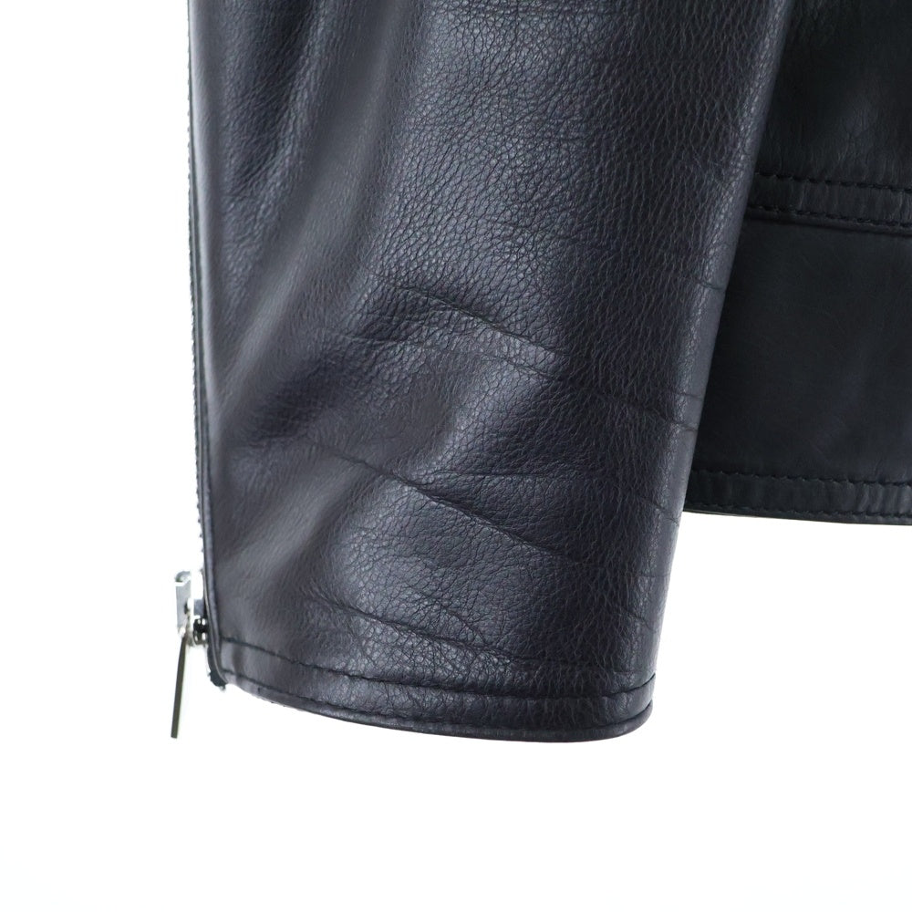 Dior HOMME(ディオールオム) 14SS カウレザー ジップアップ シングルライダースジャケット ブラック 633L459T1345