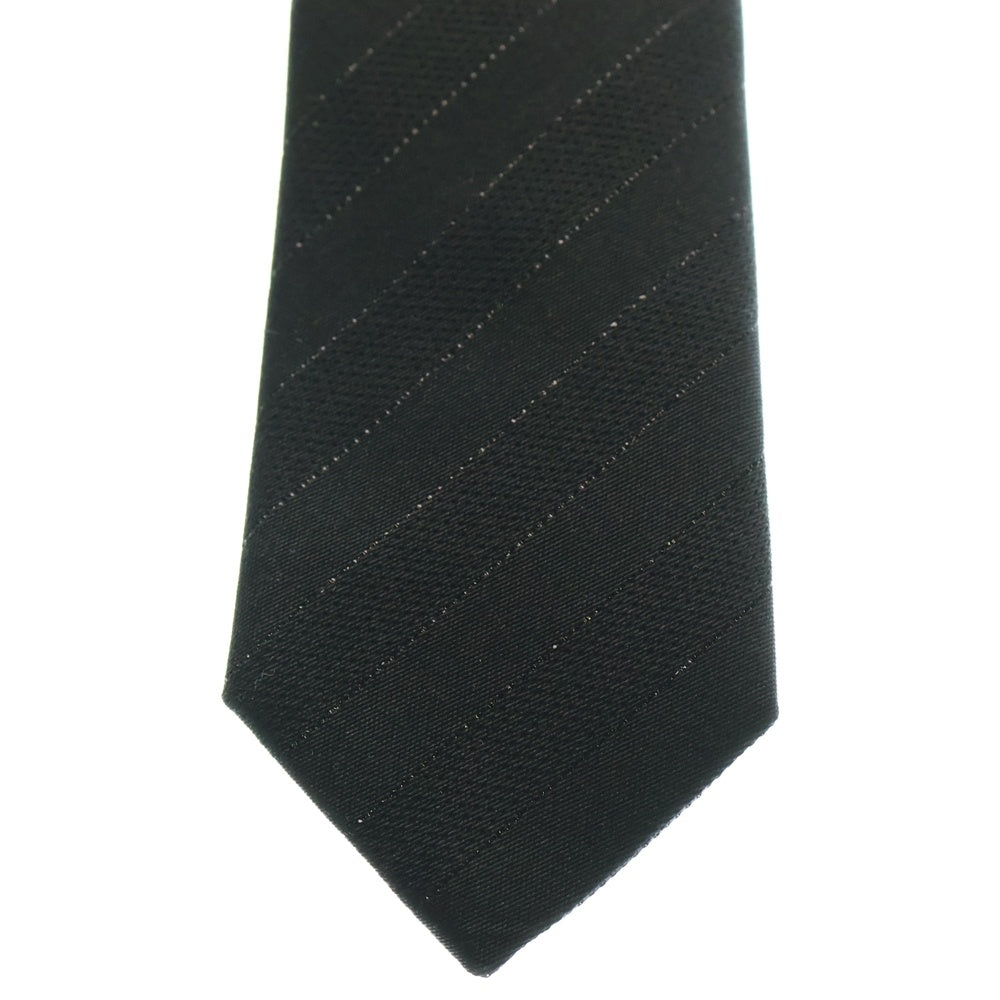 CELINE(セリーヌ) ストライプ ラメ シルク ネクタイ ブラック