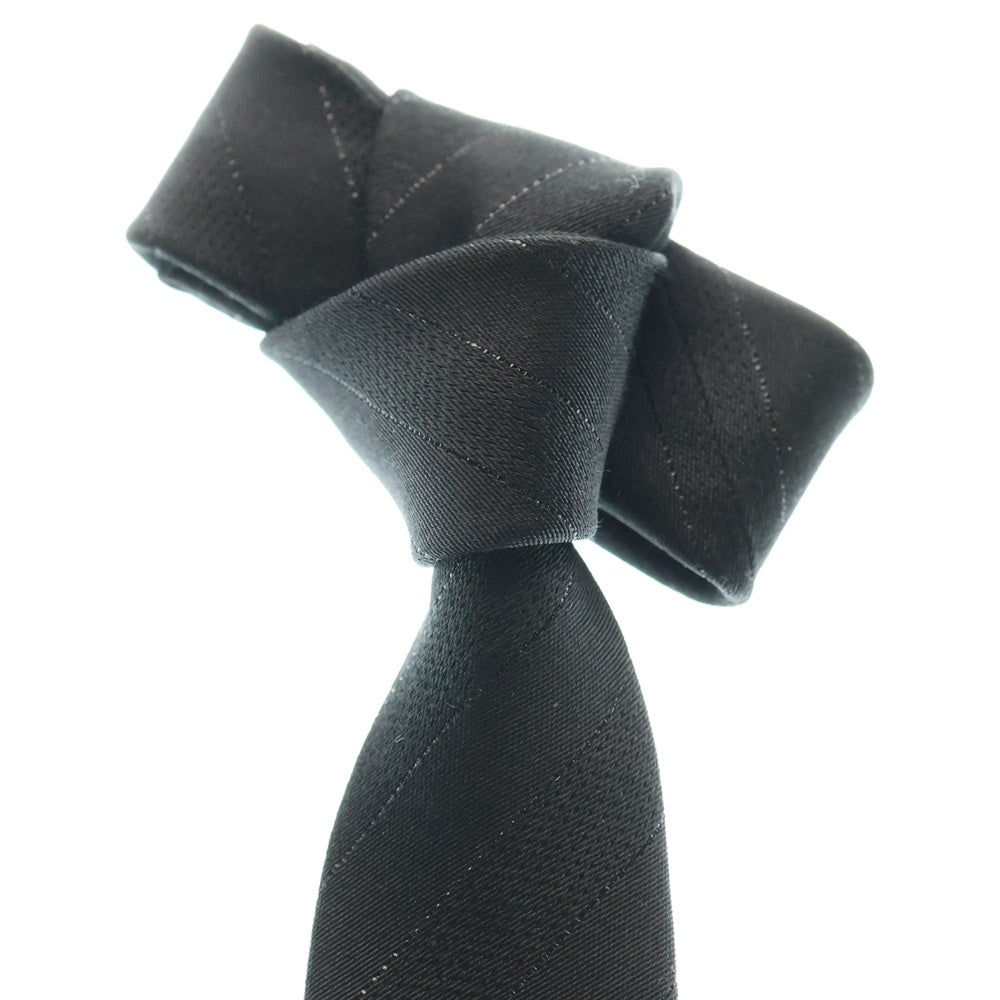 CELINE(セリーヌ) ストライプ ラメ シルク ネクタイ ブラック