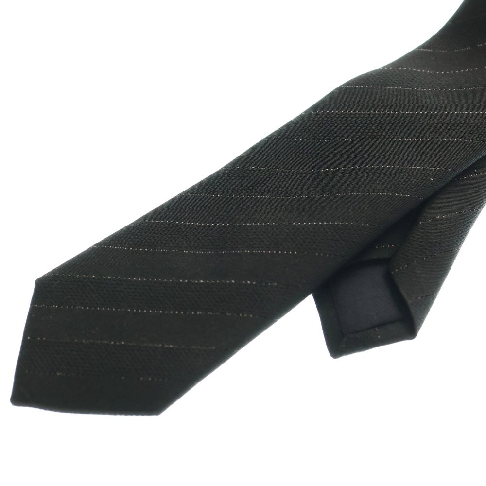 CELINE(セリーヌ) ストライプ ラメ シルク ネクタイ ブラック