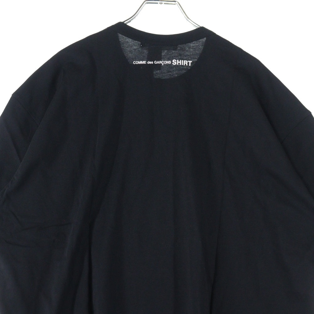 COMME des GARCONS SHIRT(コムデギャルソンシャツ) 23SS S/Sロゴ コットンジャージ クルーネック 半袖Tシャツ カットソー ブラック FK-T015
