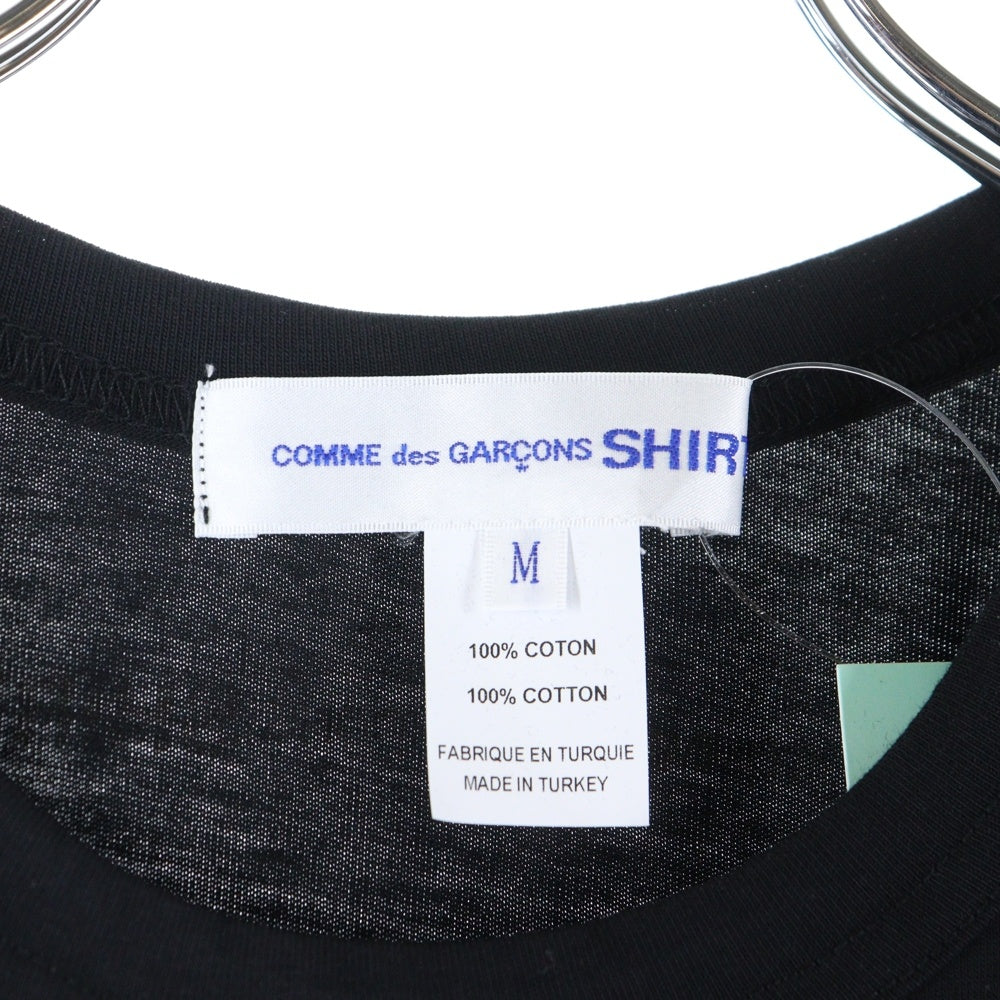 COMME des GARCONS SHIRT(コムデギャルソンシャツ) 23SS S/Sロゴ コットンジャージ クルーネック 半袖Tシャツ カットソー ブラック FK-T015