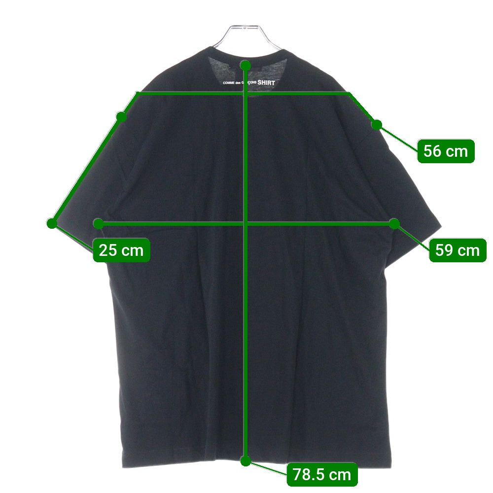 COMME des GARCONS SHIRT(コムデギャルソンシャツ) 23SS S/Sロゴ コットンジャージ クルーネック 半袖Tシャツ カットソー ブラック FK-T015