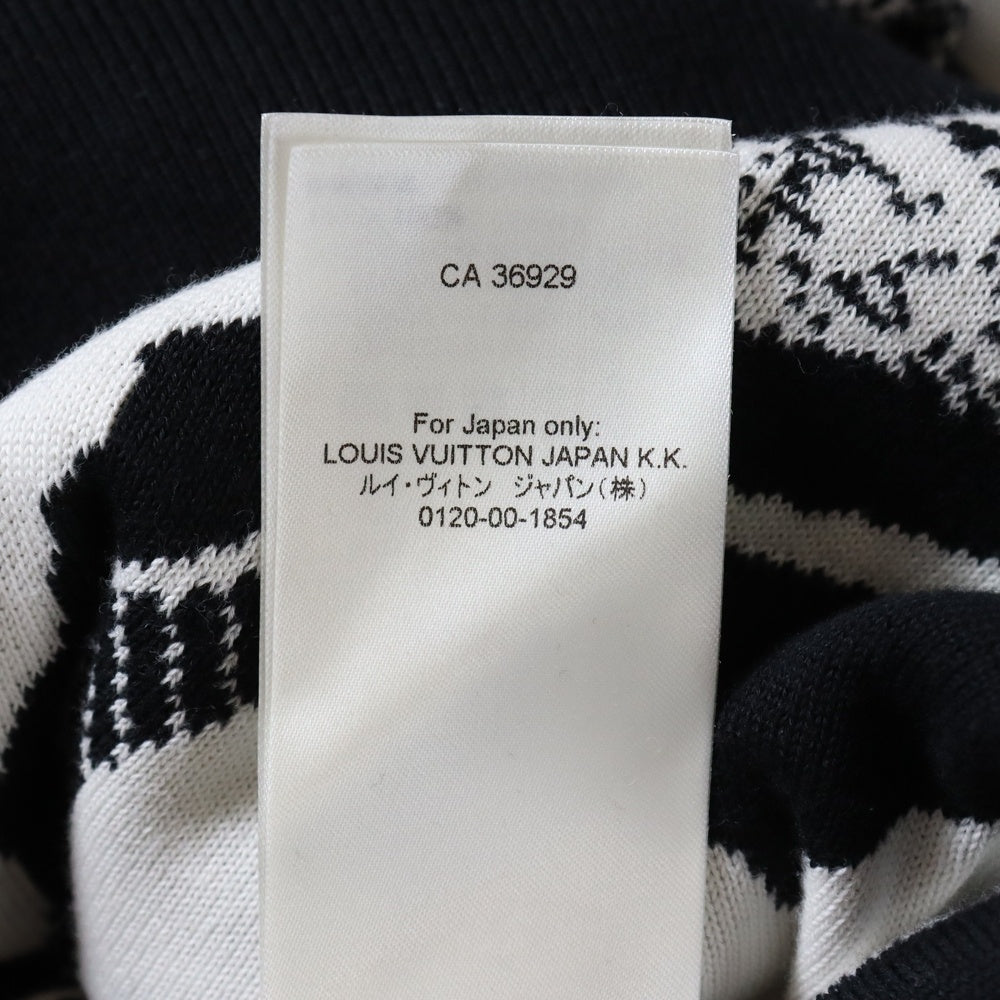 LOUIS VUITTON(ルイヴィトン) 23SS パリコラージュジャカードプルオーバーパーカー フーディー ブラック/ホワイト RM231 TB7 HON82W