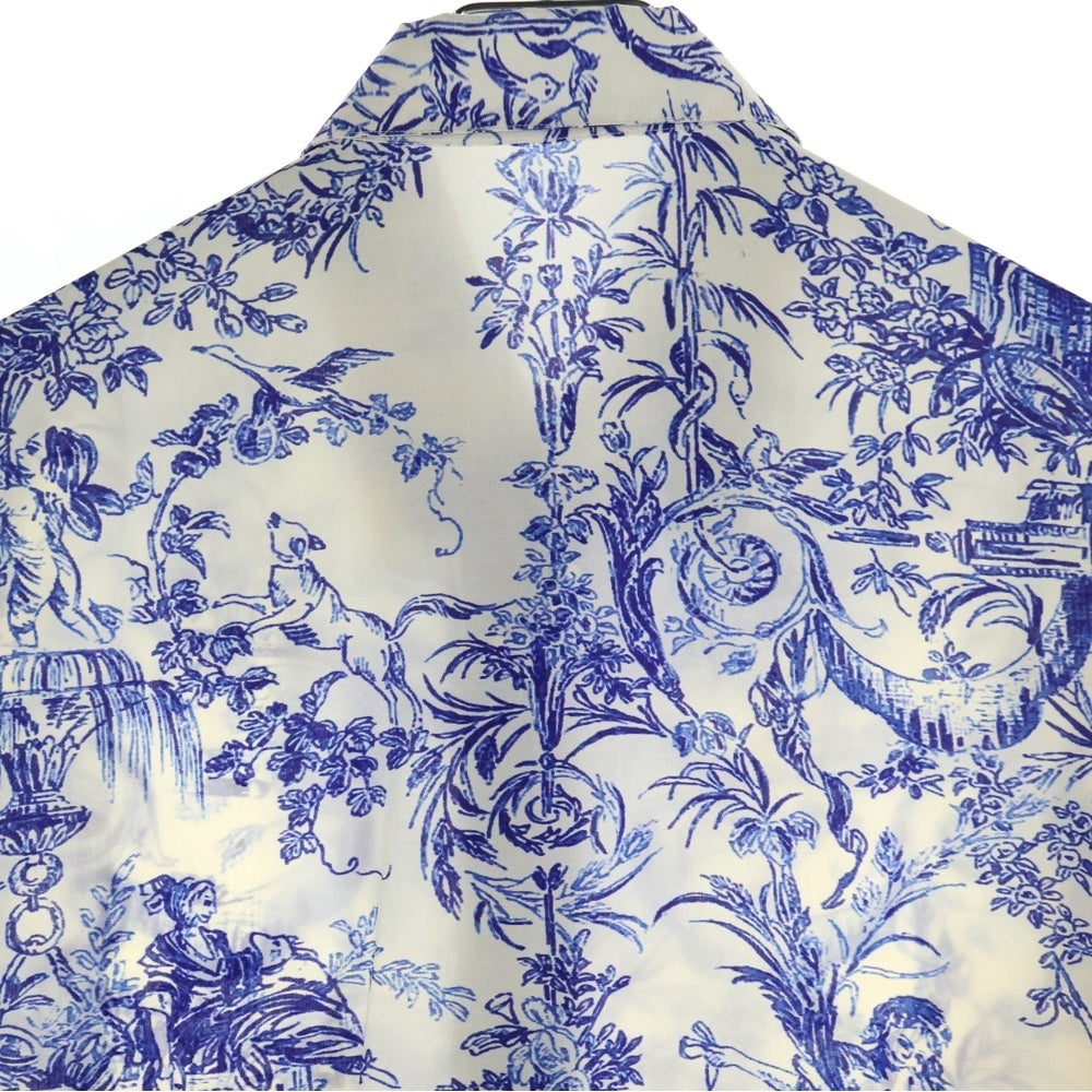 DIOR(ディオール) 19SS トワルドジュイ 総柄シルク長袖シャツ ホワイト/ブルー 023C501G4854