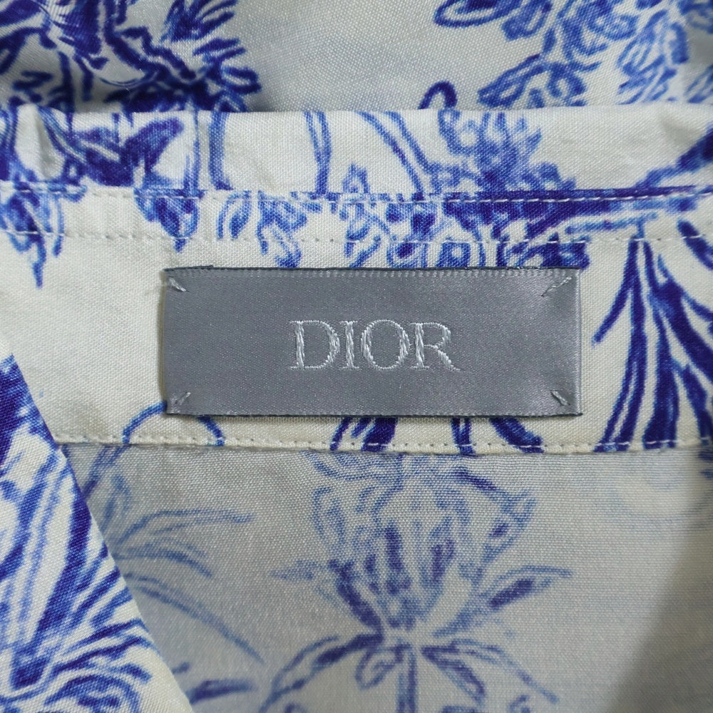 DIOR(ディオール) 19SS トワルドジュイ 総柄シルク長袖シャツ ホワイト/ブルー 023C501G4854