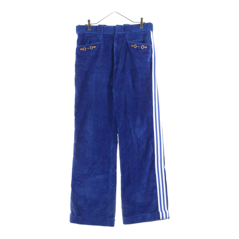 GUCCI(グッチ) 22AW ×adidas アディダス ホースビット コーデュロイ スラックスパンツ ブルー696656
