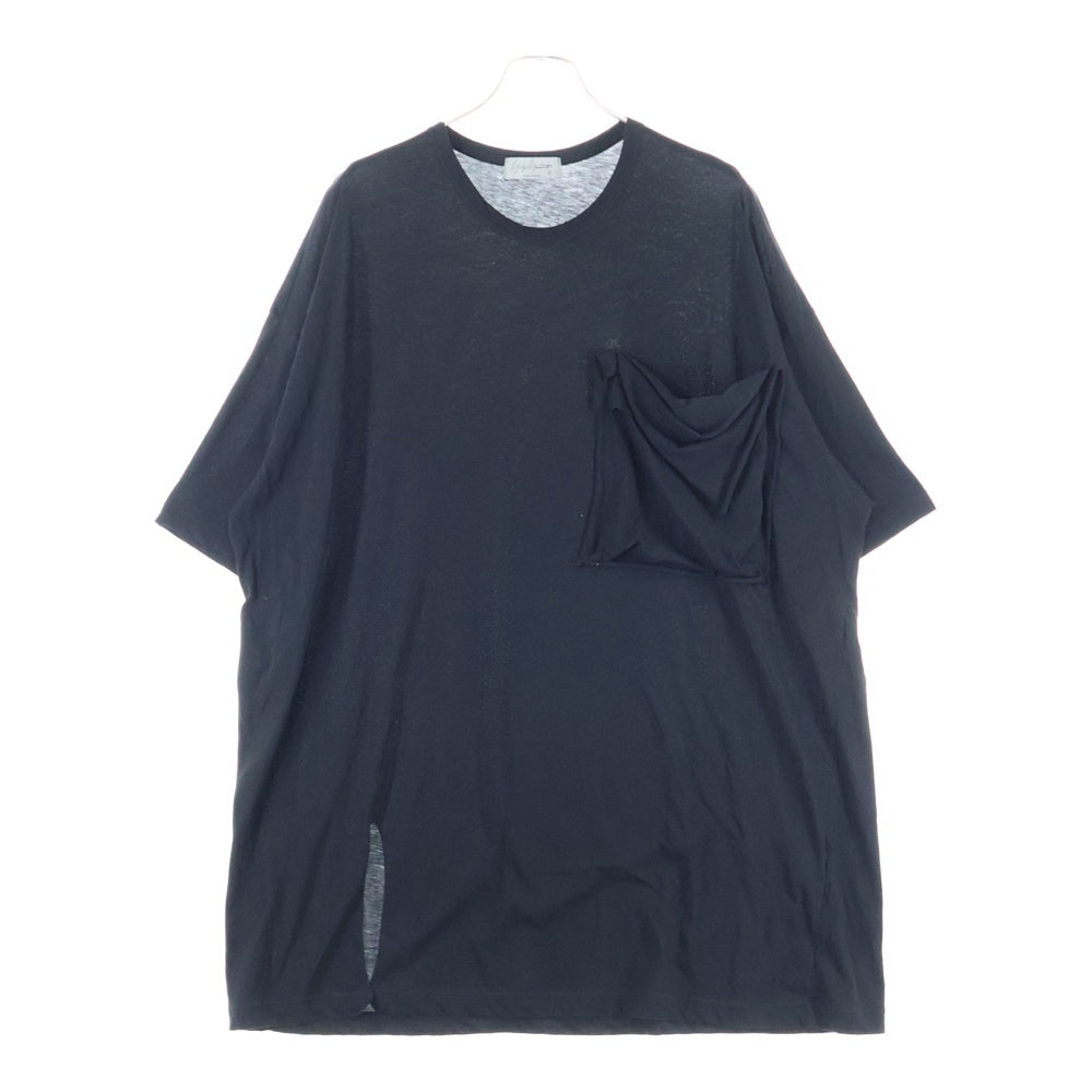 Yohji Yamamoto POUR HOMME(ヨウジヤマモト プールオム) 変形ポケット 半袖Tシャツ ブラック HO-T71-085