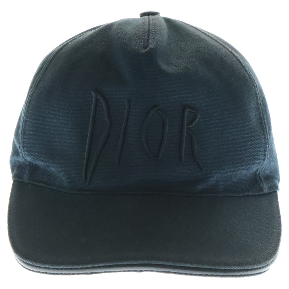 DIOR(ディオール) ロゴ刺繍 ベースボールキャップ 帽子 ネイビー