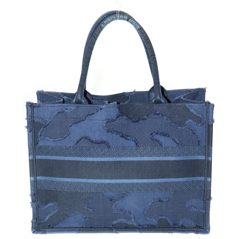 Christian Dior(クリスチャンディオール) BOOK TOTE MEDIUM CAMO ブックトート リゾートコレクション カモフラキャンバス トートバッグ レディース ネイビー