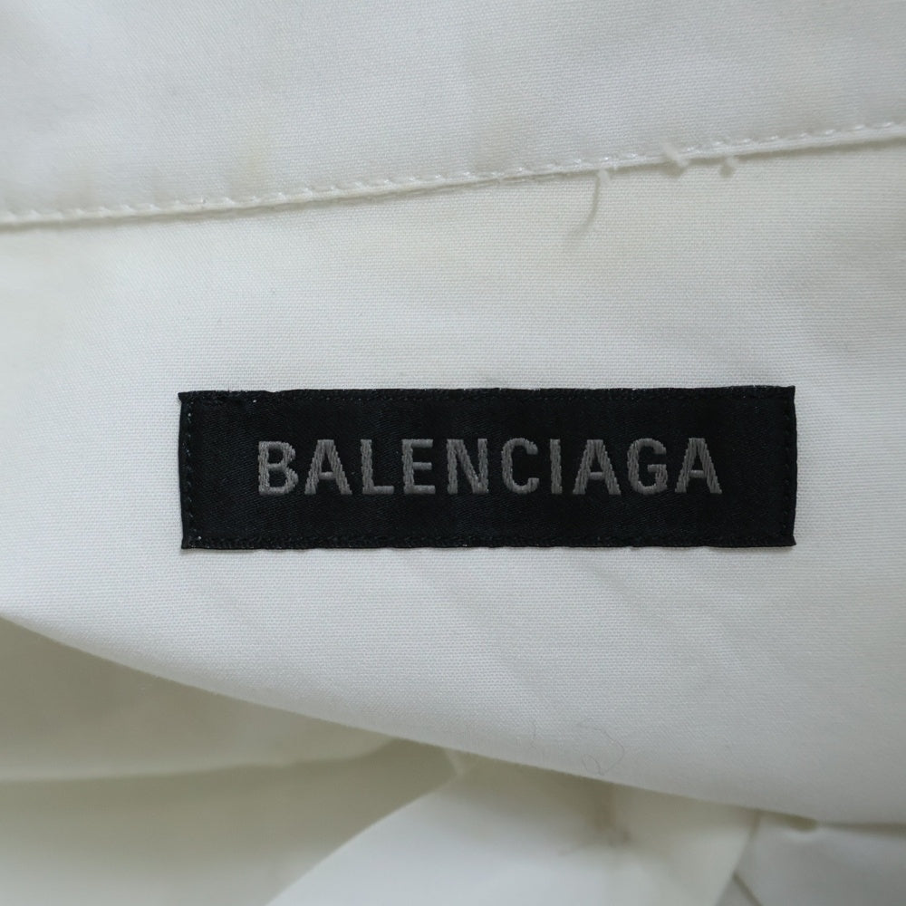 BALENCIAGA(バレンシアガ) 24SS ロゴプリント ポケット付き ボタンダウン 半袖シャツ ホワイト 751920 TNM60