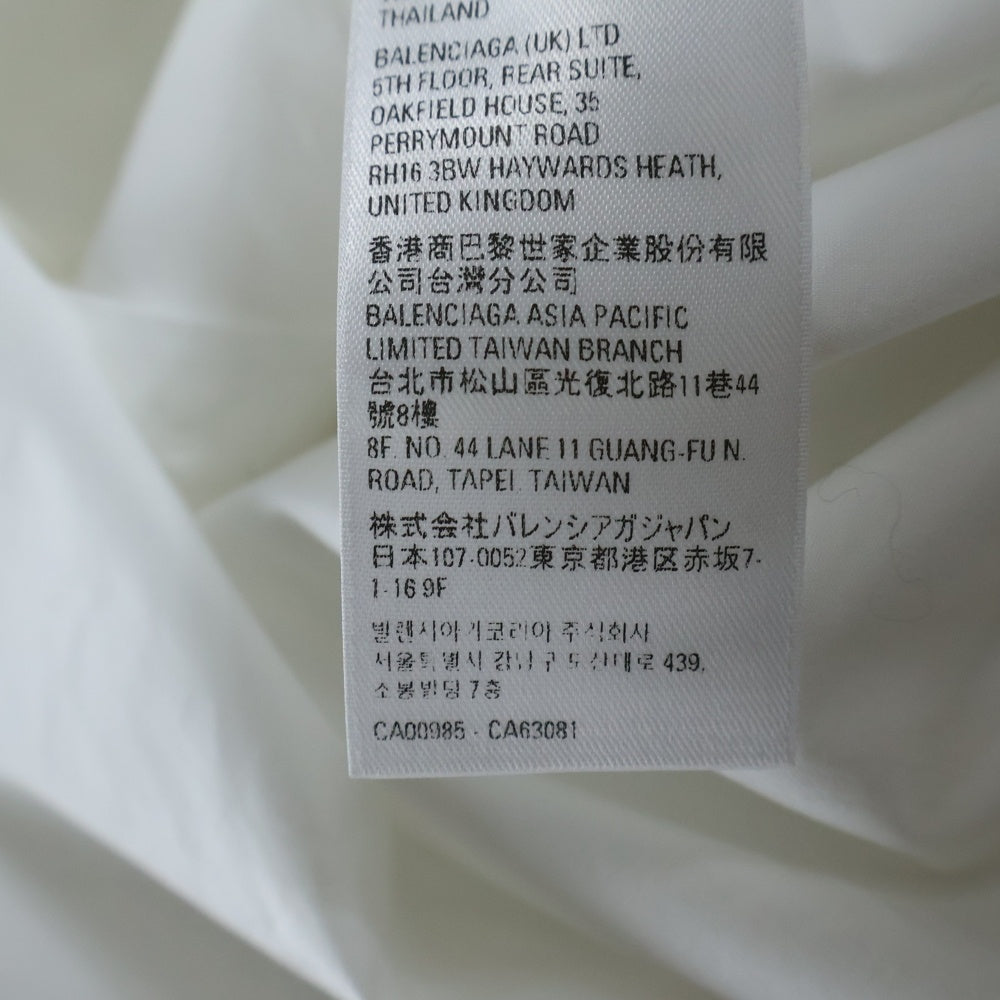 BALENCIAGA(バレンシアガ) 24SS ロゴプリント ポケット付き ボタンダウン 半袖シャツ ホワイト 751920 TNM60