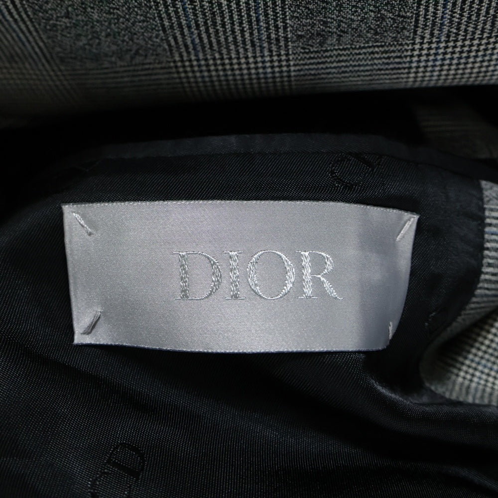 DIOR(ディオール) チェック柄 ダブルテーラードジャケット グレー 933C231A4521