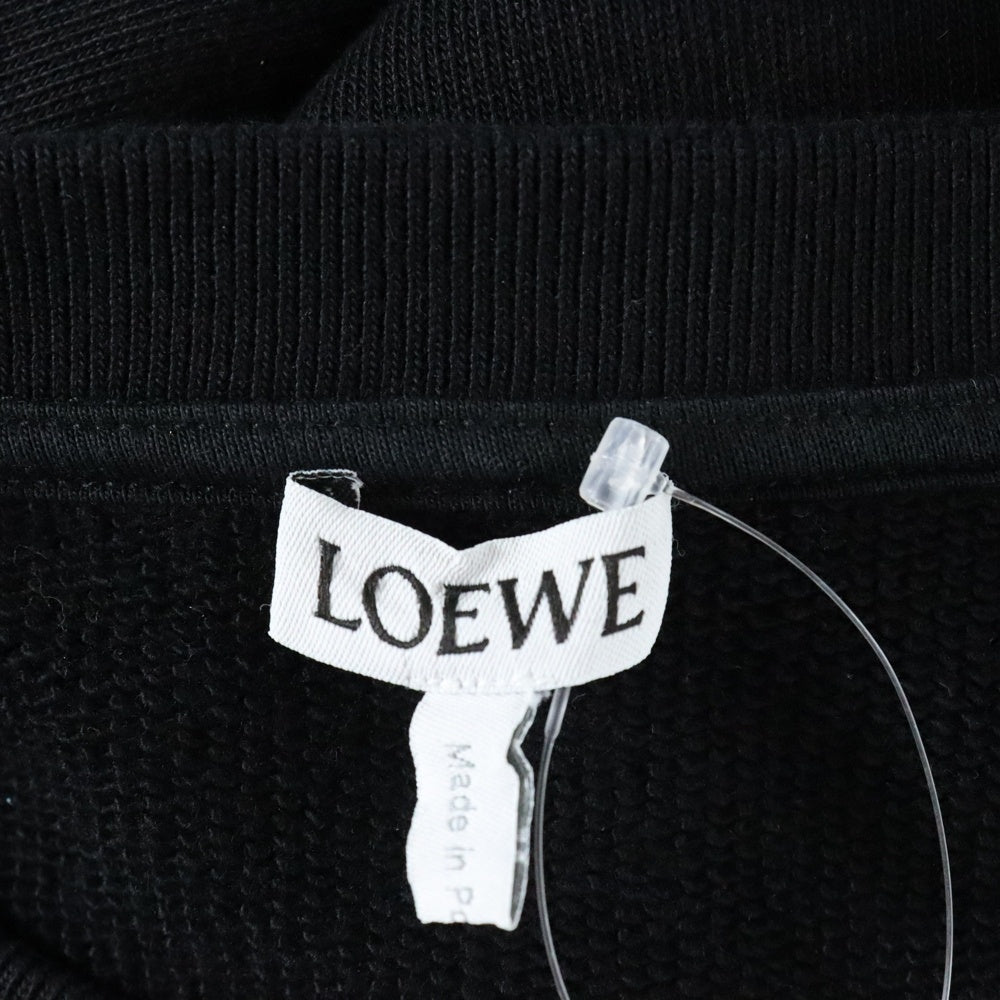 LOEWE(ロエベ) ロゴ刺繍 アクリル ウール クルーネック スウェットトレーナー ブラック H526Y24J11