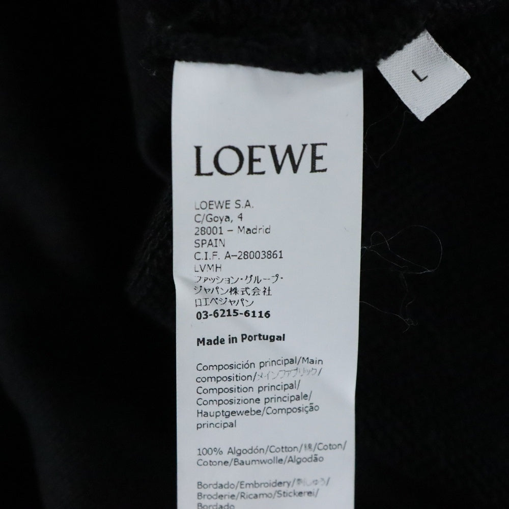 LOEWE(ロエベ) ロゴ刺繍 アクリル ウール クルーネック スウェットトレーナー ブラック H526Y24J11