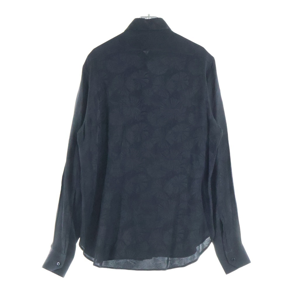 SAINT LAURENT PARIS(サンローランパリ) シルク 総柄 長袖シャツ ブラック 646850 Y2C76