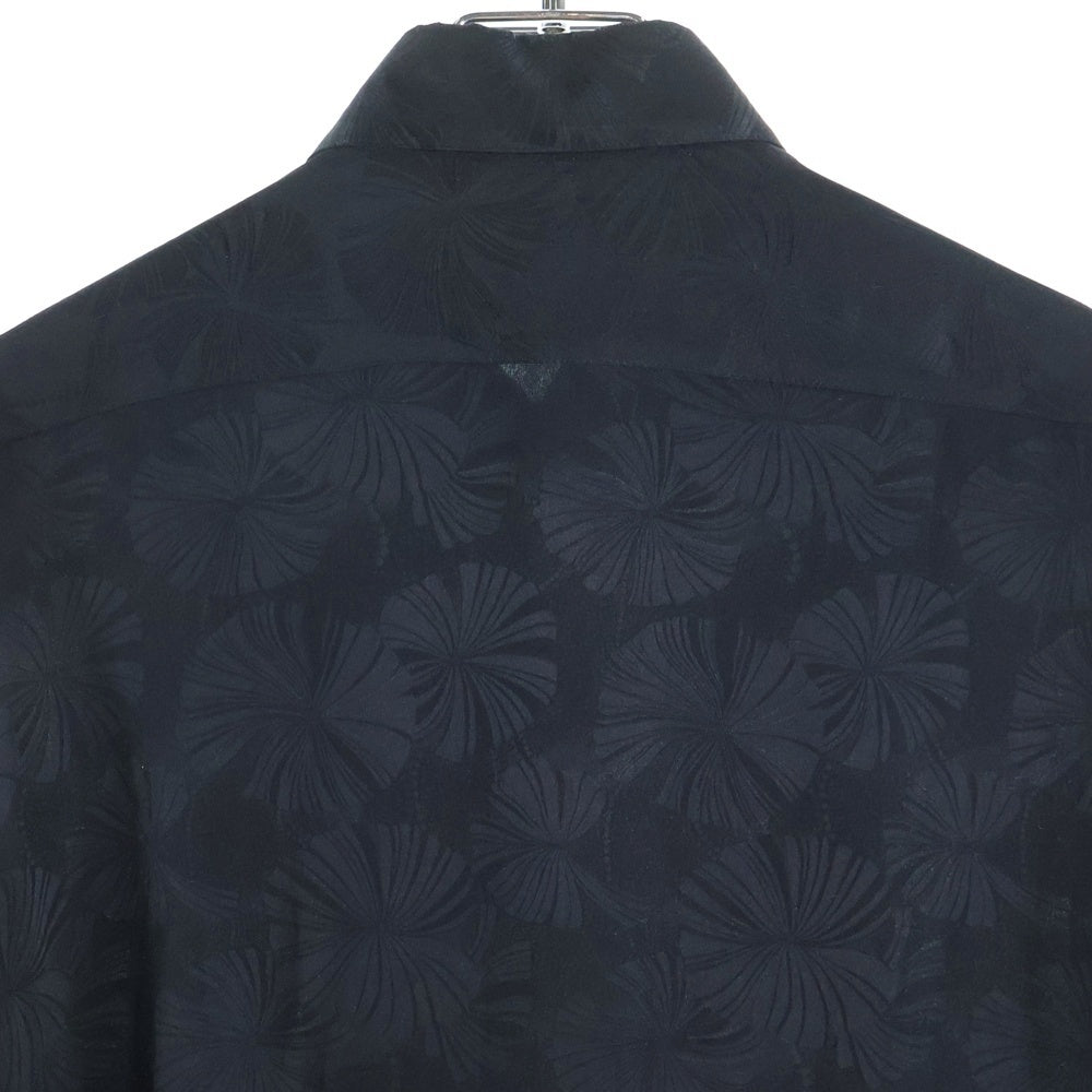 SAINT LAURENT PARIS(サンローランパリ) シルク 総柄 長袖シャツ ブラック 646850 Y2C76