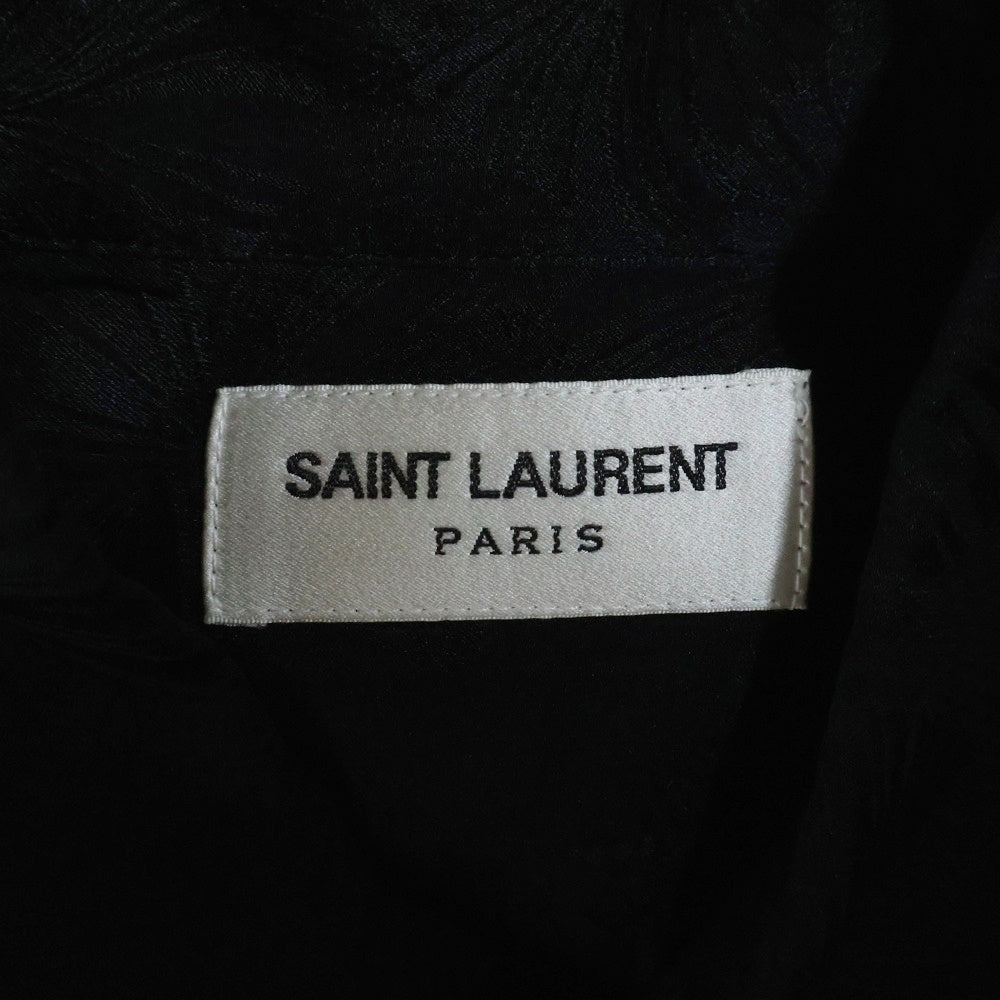 SAINT LAURENT PARIS(サンローランパリ) シルク 総柄 長袖シャツ ブラック 646850 Y2C76