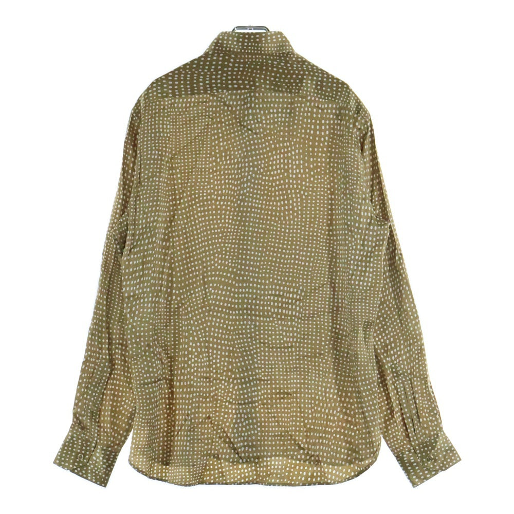 SAINT LAURENT PARIS(サンローランパリ) ポルカドット 総柄 シルク 長袖シャツ ブラウン 646850 Y2C28