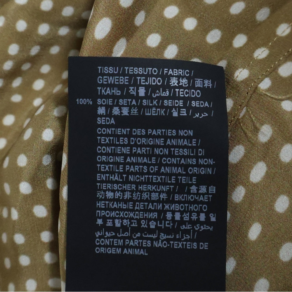 SAINT LAURENT PARIS(サンローランパリ) ポルカドット 総柄 シルク 長袖シャツ ブラウン 646850 Y2C28