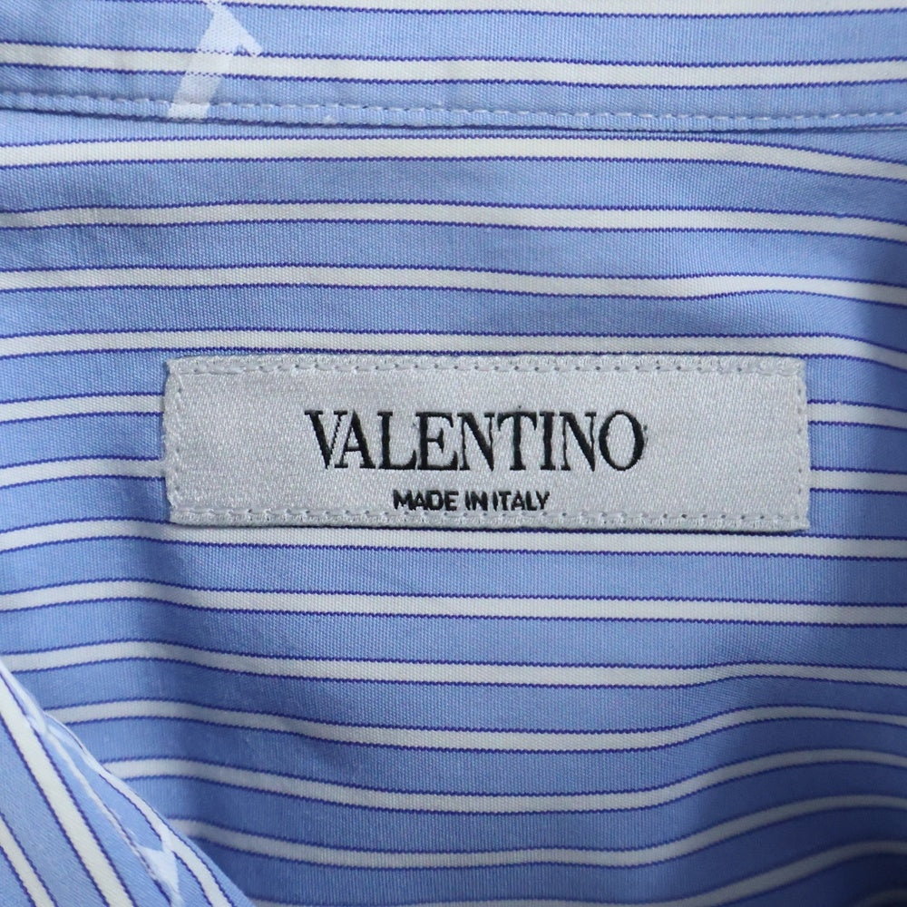 VALENTINO(ヴァレンティノ) VLTNロゴ総柄 ストライプ 長袖シャツ