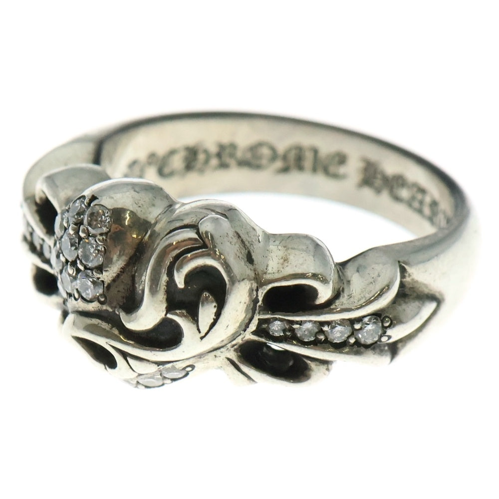 CHROME HEARTS(クロムハーツ) FLRL CRS HRT P/DIA フローラルハート アフター PAVEダイヤ リング シルバー