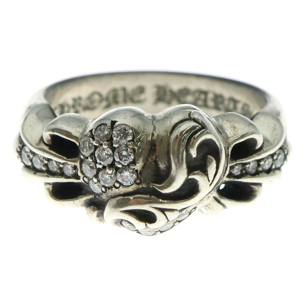 CHROME HEARTS(クロムハーツ) FLRL CRS HRT P/DIA フローラルハート アフター PAVEダイヤ リング シルバー