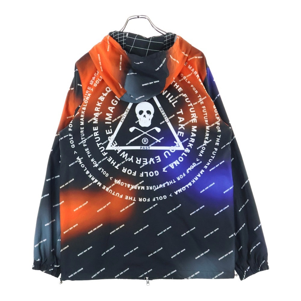 MARK&LONA(マークアンドロナ) 22SS Anachron Reversible Zip Hood Jacket スカルプリント アナクロン リバーシブル ジップアップ フーデッド ジャケット ブラック MLM-2A-AD03