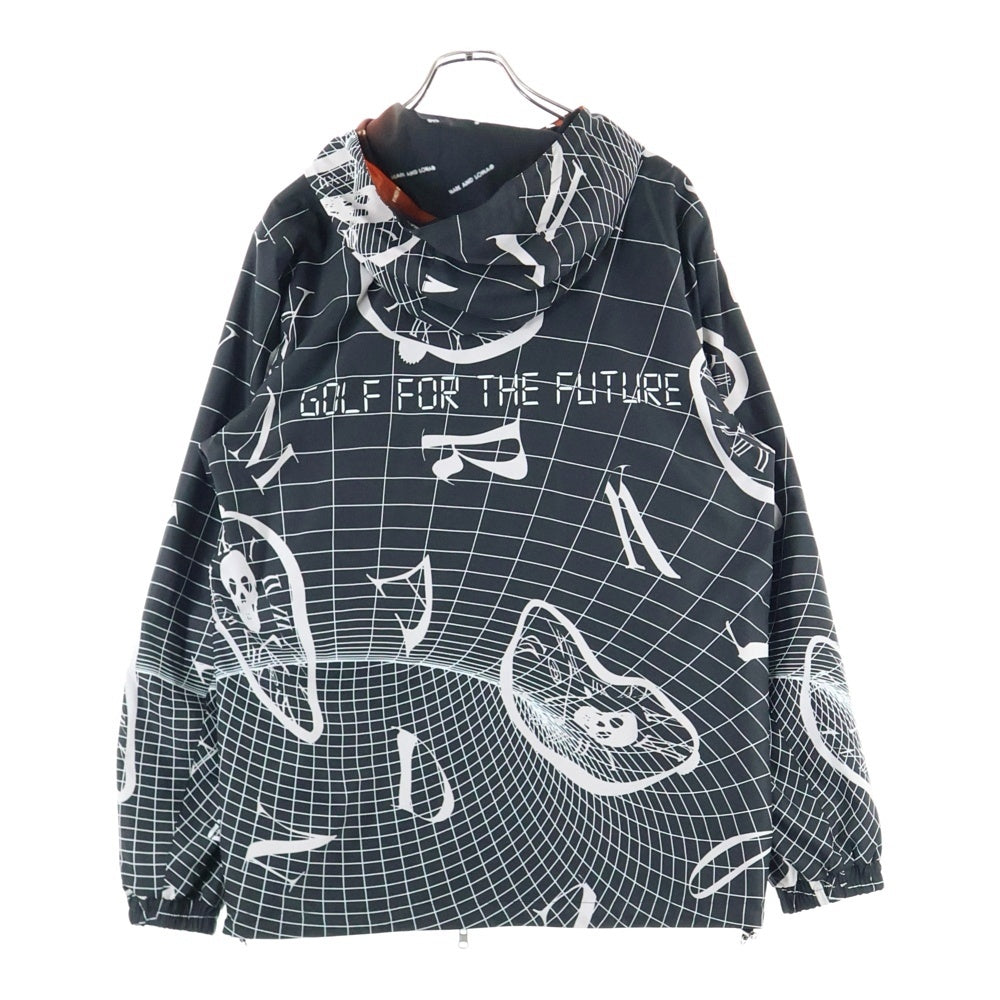 MARK&LONA(マークアンドロナ) 22SS Anachron Reversible Zip Hood Jacket スカルプリント アナクロン リバーシブル ジップアップ フーデッド ジャケット ブラック MLM-2A-AD03