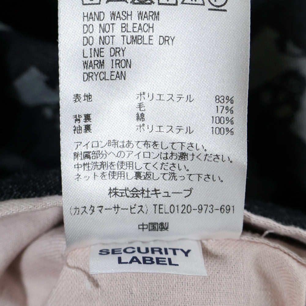 MARK&LONA(マークアンドロナ) 24SS Pave Wooly Tech Blazer 総柄 スカルプリント ノッチドラペル 2B ウール混 シングルテーラードジャケット ブレザー ブラック/グレー MLM-4A-AJ01